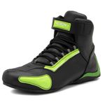 Tenis Motociclista Cano alto Couro forro tex espumado 311AT Preto Verde