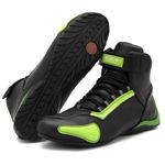 Tenis Motociclista Cano alto Couro forro tex espumado 311AT Preto Verde