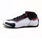 312AT-Tênis para motociclista em couro legitimo com refletivo de cano baixo na cor branco preto