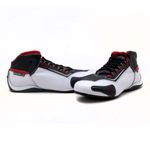 312AT-Tênis para motociclista em couro legitimo com refletivo de cano baixo na cor branco preto
