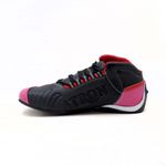312AT-Tênis para motociclista em couro legitimo com refletivo de cano baixo na cor pink e preto