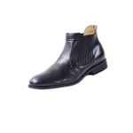 575DI-Botina Masculina, urbana em couro pelica forrado preto