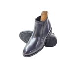 575DI-Botina Masculina, urbana em couro pelica forrado preto