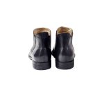 575DI-Botina Masculina, urbana em couro pelica forrado preto