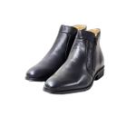 576DI-Botina Masculina, urbana em couro pelica forrado preto 