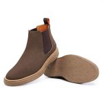 4105LCS-Botina Urbana Chelsea Masculina Novara couro forrada Marrom