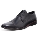 2451LCS-Sapato Social Masculino couro forrado couro conforto Preto