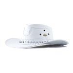 1651KP-Chapéu Unissex Estilo Americano Couro Linha Barretos Branco