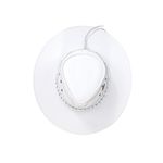 1651KP-Chapéu Unissex Estilo Americano Couro Linha Barretos Branco