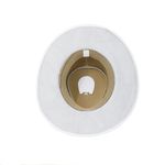 1651KP-Chapéu Unissex Estilo Americano Couro Linha Barretos Branco