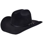 A0180CLA-Chapéu Masculino estilo Americano em feltro Preto