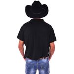 A0180CLA-Chapéu Masculino estilo Americano em feltro Preto