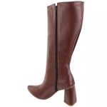 23020FP Bota Feminina Montaria bico fino Cano Alto conforto Marrom