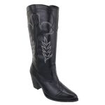 23011FP-Feminina Estilizada moda Country conforto Preto