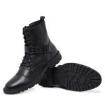 9166LCS- On de Masculina de couro Coturno forte forrado. Preto