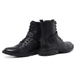 9166LCS- On de Masculina de couro Coturno forte forrado. Preto
