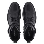 9166LCS- On de Masculina de couro Coturno forte forrado. Preto