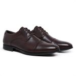 4301LCS-Sapato Social Masculino couro forrado couro fino Marrom