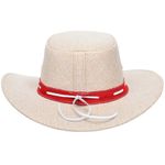 CA01CLA-Chapeu Estilo Americano em Juta tipo exportação Vermelho