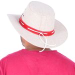 CA01CLA-Chapeu Estilo Americano em Juta tipo exportação Vermelho