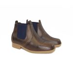 551601KPKNSASCFE-Botina Infanto-Juvenil 23ao36 Confort couro nobre Azul