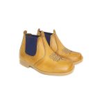 1602KPKNS-Infanto-Juvenil Botinas kansas Confort em couro Azul