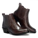 1600KPV05-Bota Country Masculina Em Couro Nobre Legítimo Marrom