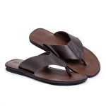 R28TCW-Sandalia Masculina couro descanso, elegancia conforto Marrom