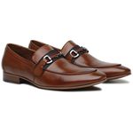 58851TW-Sapato Social Masculino feito a mão em couro Loafer premium 58851 Marrom