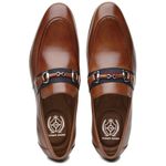 58851TW-Sapato Social Masculino feito a mão em couro Loafer premium 58851 Marrom