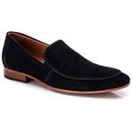 58854TCW-Sapato Social Masculino feito a mão em couro Loafer premium 58854 preto camurça