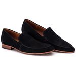 58854TCW-Sapato Social Masculino feito a mão em couro Loafer premium 58854 preto camurça