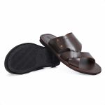 R27TCW-Sandalia Masculina couro descanso, elegancia conforto Marrom