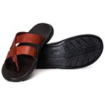 R15TCW-Sandalia Masculina couro descanso, elegancia conforto Marrom