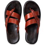 R15TCW-Sandalia Masculina couro descanso, elegancia conforto Marrom