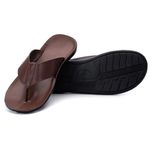R13TCW-Sandalia Masculina couro descanso, elegancia conforto Marrom