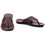 R13TCW-Sandalia Masculina couro descanso, elegancia conforto Marrom