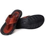 R12TCW-Sandalia Masculina de couro descanso, elegancia e conforto para seus pés Marrom