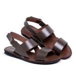 R26TCW-Sandalia Masculina couro descanso, elegancia conforto Marrom