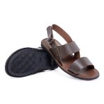 R26TCW-Sandalia Masculina couro descanso, elegancia conforto Marrom