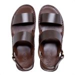 R26TCW-Sandalia Masculina couro descanso, elegancia conforto Marrom