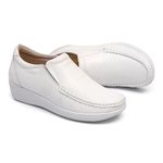 080MGR-Sapato Feminino de couro natural conforto e elegância Branco