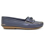 010MGR-Mocassim Feminino de couro natural conforto elegancia Azul
