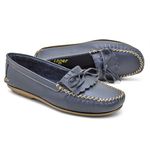010MGR-Mocassim Feminino de couro natural conforto elegancia Azul