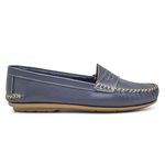 004MGR-Mocassim Feminino de couro natural conforto elegancia Azul