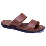 R2TCW-Sandalia Masculina de couro descanso,elegancia e conforto para seus pés Marrom