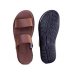 R2TCW-Sandalia Masculina de couro descanso,elegancia e conforto para seus pés Marrom