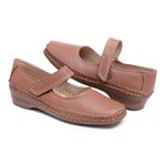 1016MGR-Sapato Feminino couro boneca conforto e elegância Amarelo