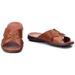 R10TCW-Sandalia Masculina de couro descanso, elegancia e conforto para seus pés Marrom