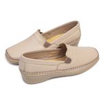1001MGR-Sapato Feminino couro conforto e elegância Marfim